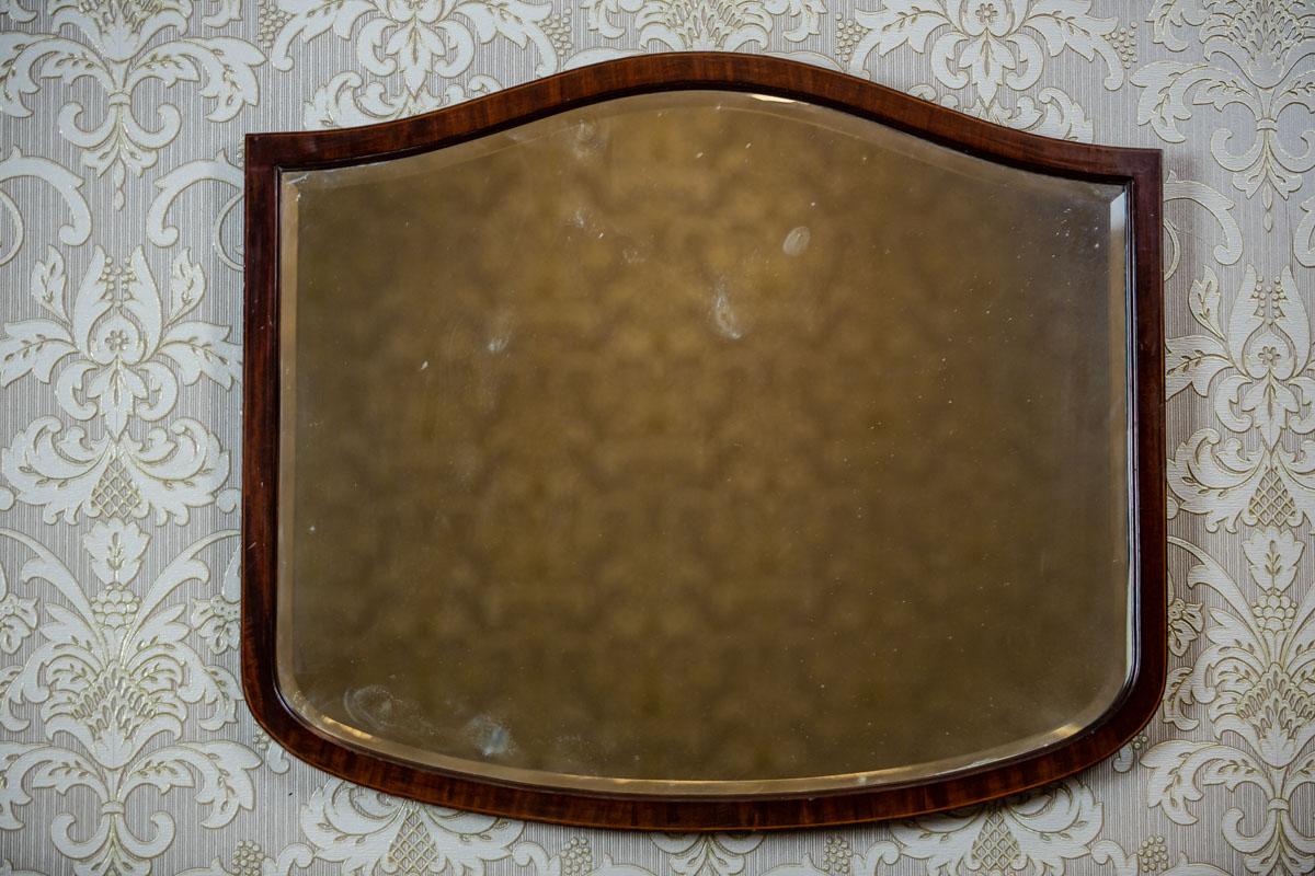British 19th-Century Crystal Mirror in a Wooden Frame For Sale