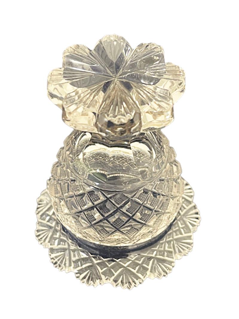 XIXe siècle Pot à moutarde en cristal du 19ème siècle en vente