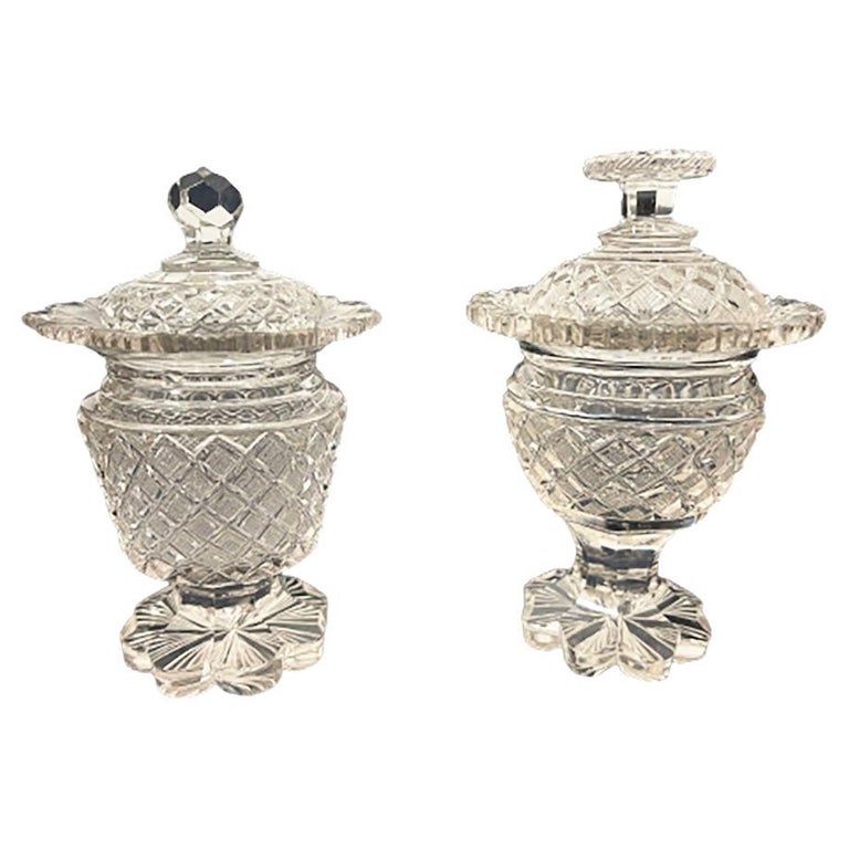 19th Century Crystal Mustard Pot For Sale at 1stDibs