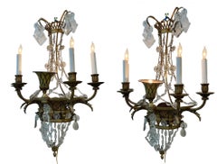 19th Century Crystal Sconces