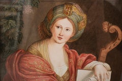 19th Century Cumaean Sibyl Empire Period Watercolour after Domenichino c. 1820