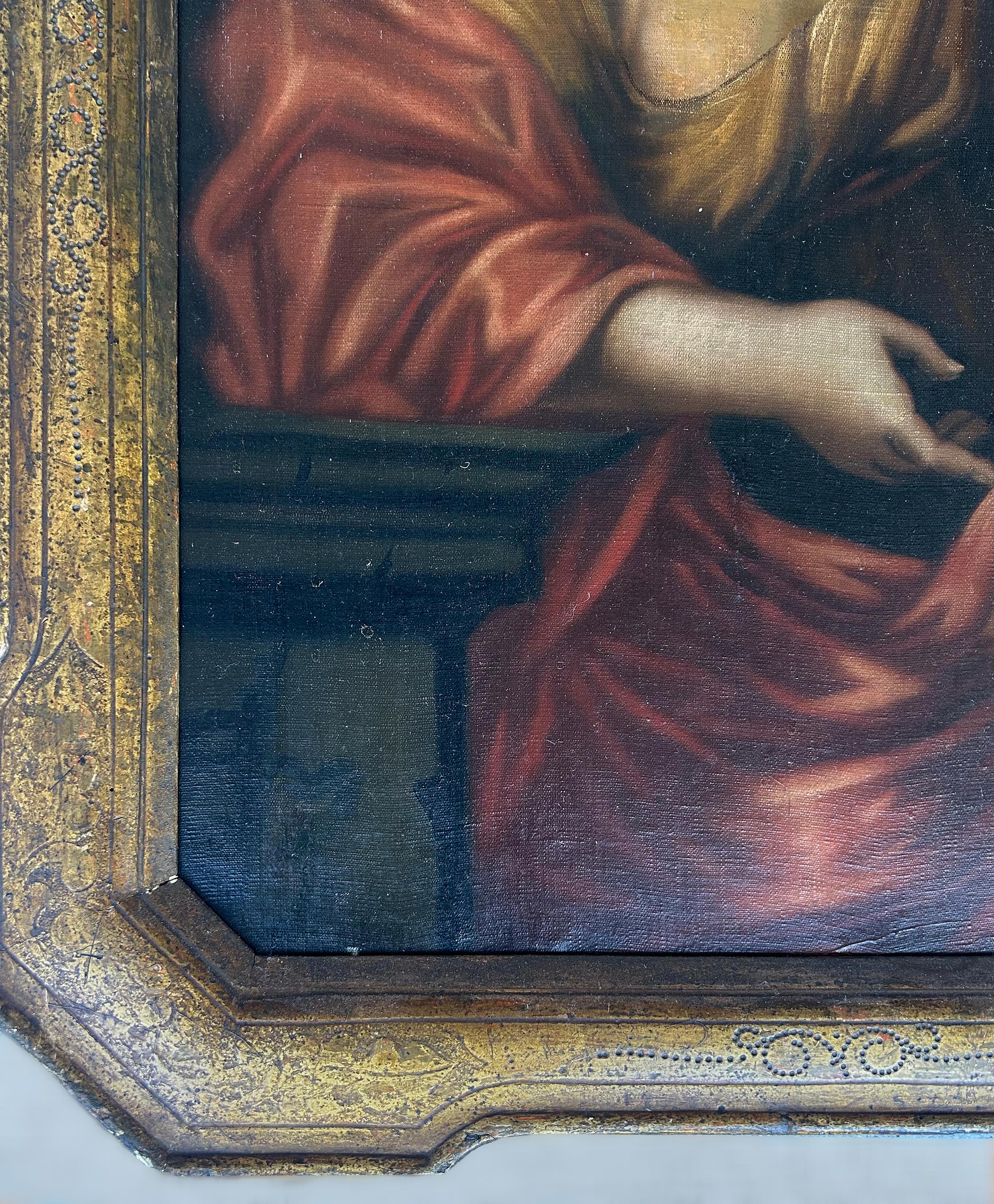 Peint à la main Portrait de Sybille de Cumes du XIXe siècle d'après Giovanni Romanelli, Italie en vente