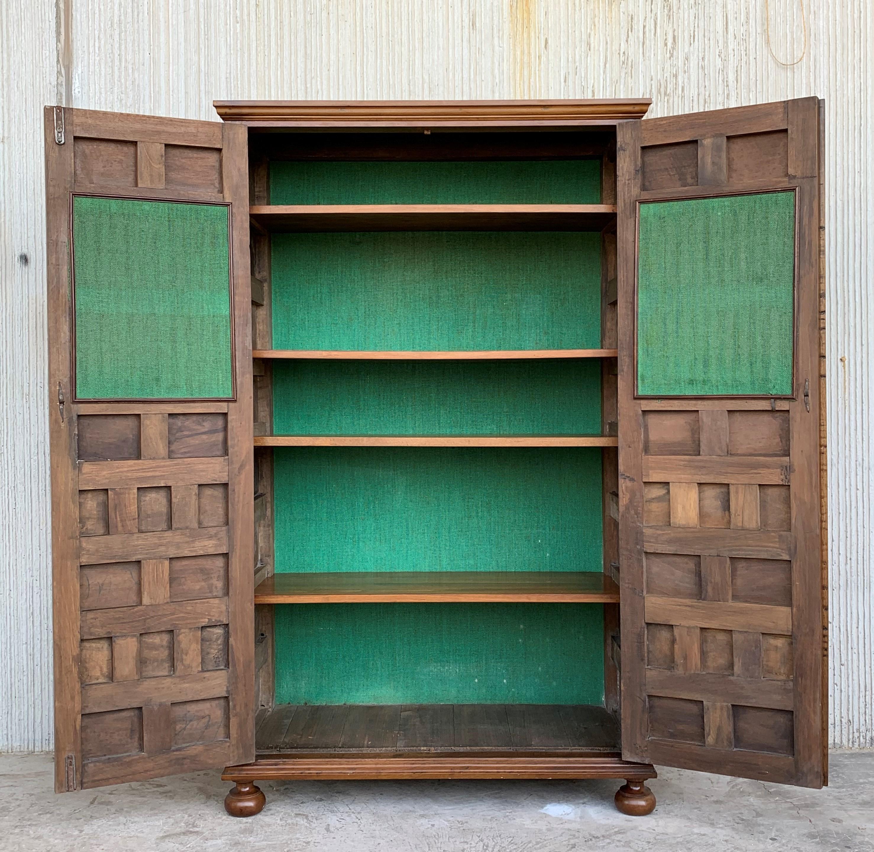 Spanish 19th Century Cupboard or Cabinet, Walnut, Castillian Influence, Spain, Restored For Sale