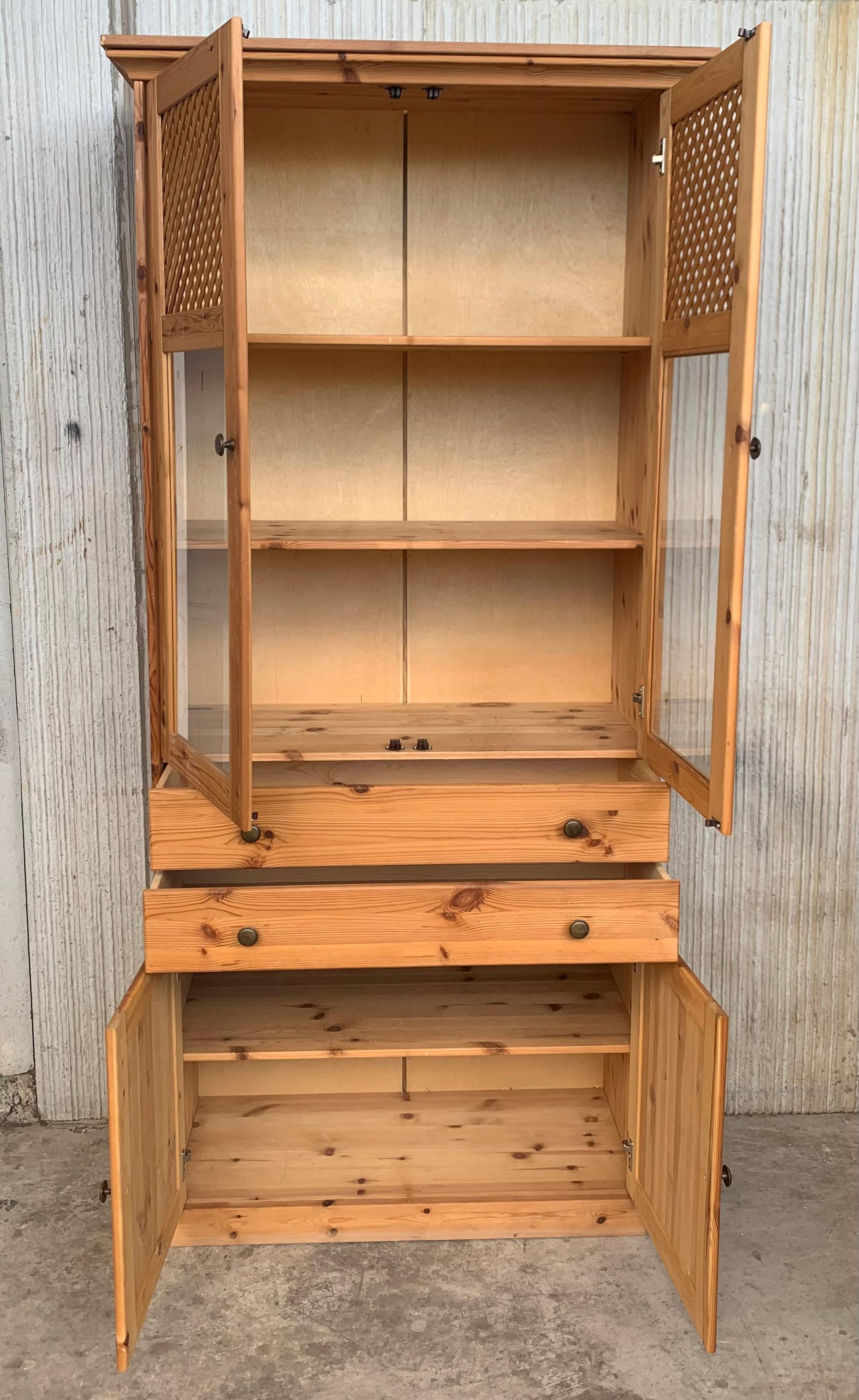 Hand-Carved 19th Century Cupboard or Cabinet, Walnut, Castillian Influence, Spain, Restored For Sale