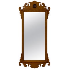 19th Century Curly Maple Framed Mirror, circa 1890