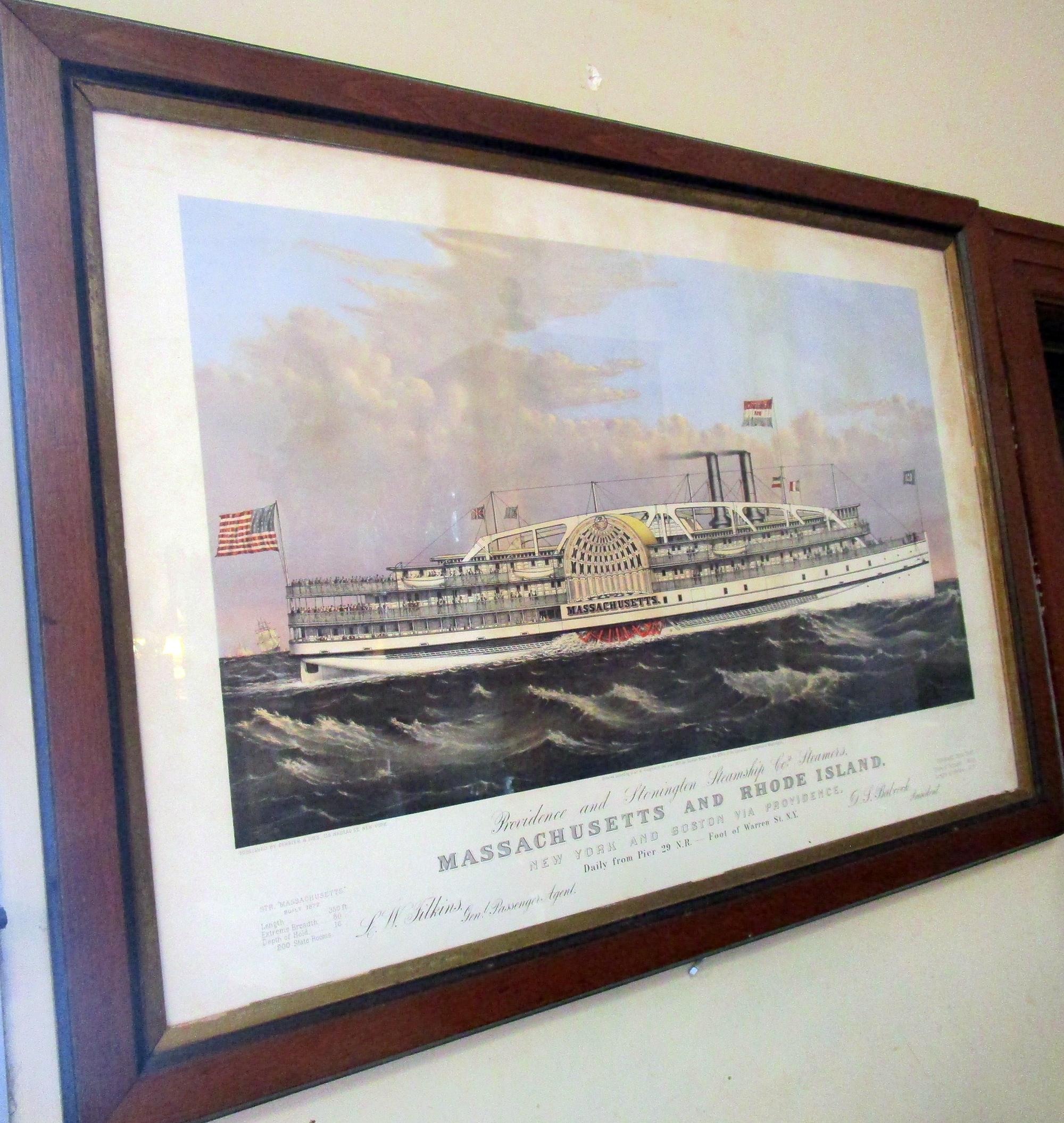 Other 19th century Framed Colored Lithographed Nautical Print by Currier and Ives