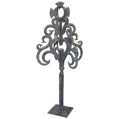 19th Century Custom Mounted Iron Finial