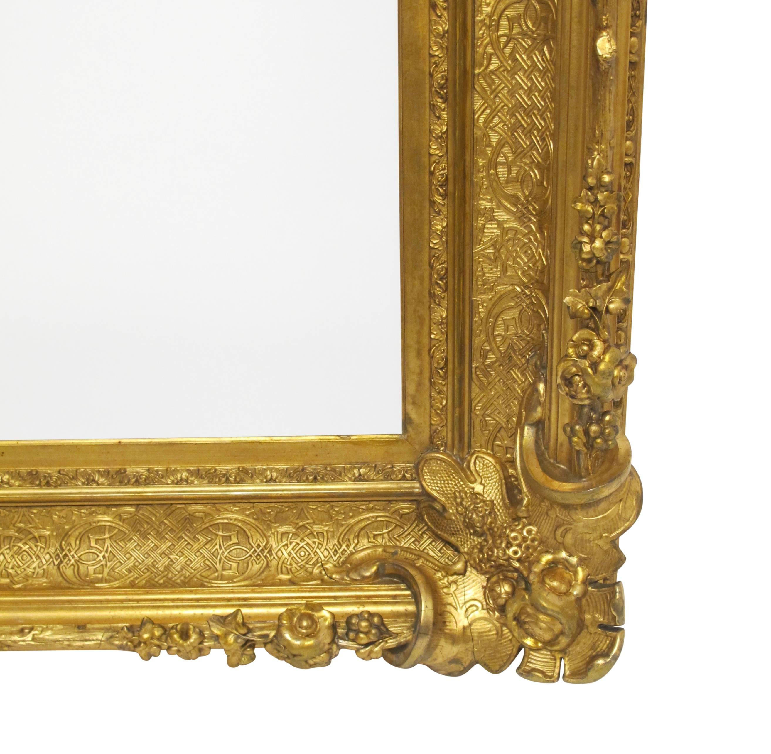  Large 19th Century Custom Museum Gilt painting/mirror Frame In Excellent Condition In San Francisco, CA