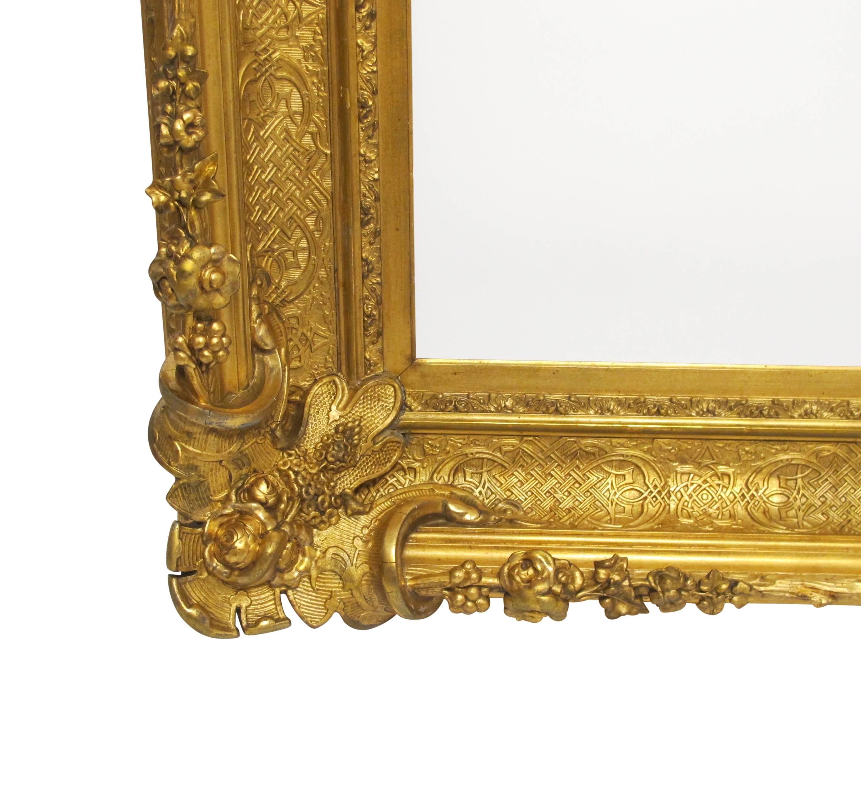 Wood  Large 19th Century Custom Museum Gilt painting/mirror Frame