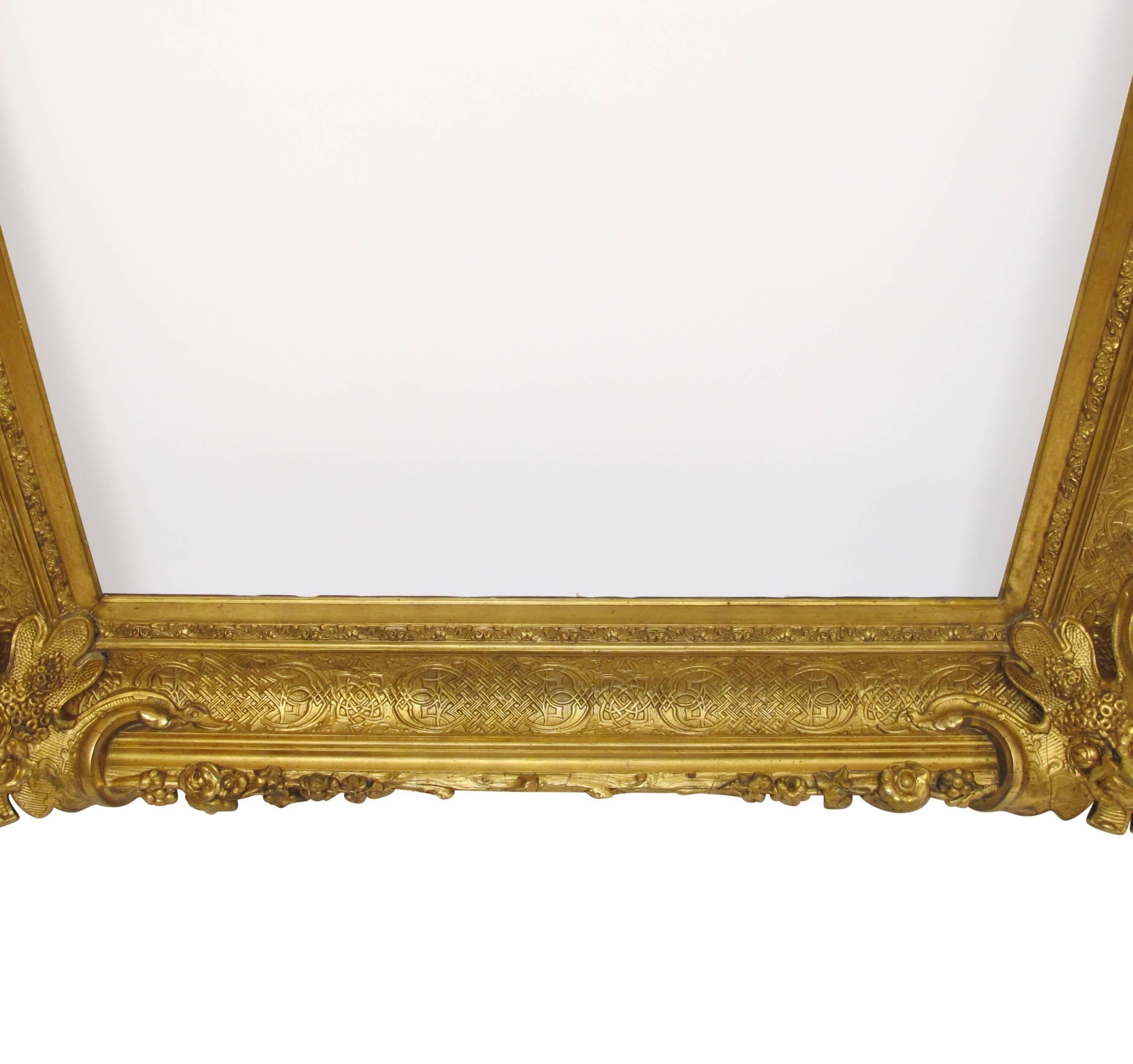  Large 19th Century Custom Museum Gilt painting/mirror Frame 4