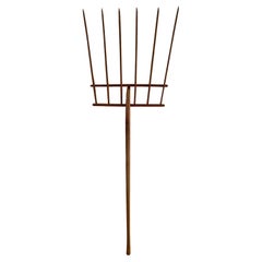 19th Century Custom Wall Mounted Wooden Pitchfork