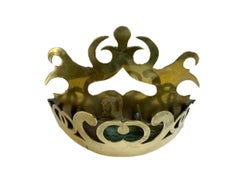 19th Century Cut and Pierced Brass Wall Pocket or Tidy