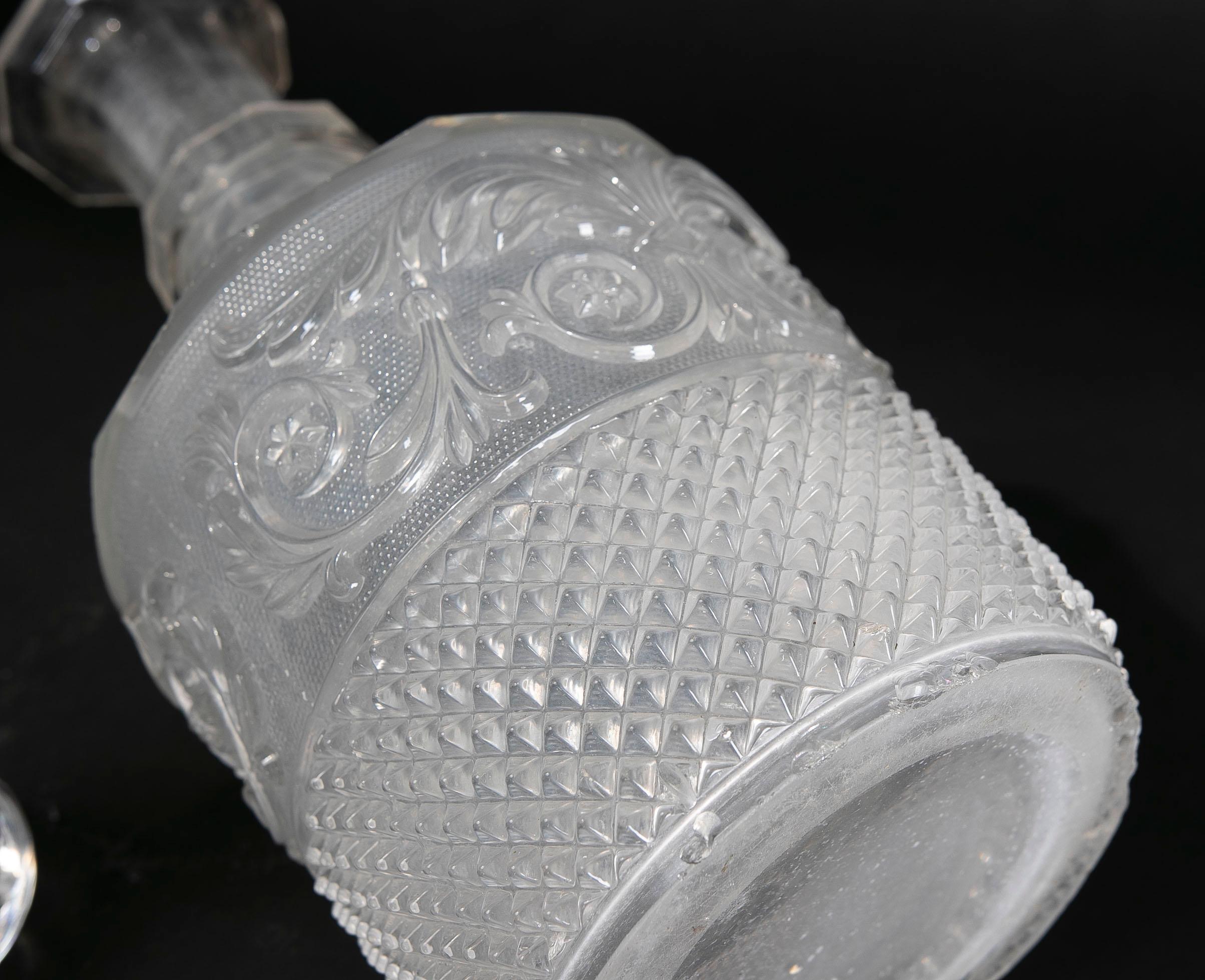 19th Century Cut Crystal Apothecary Bottle with Stopper For Sale 6
