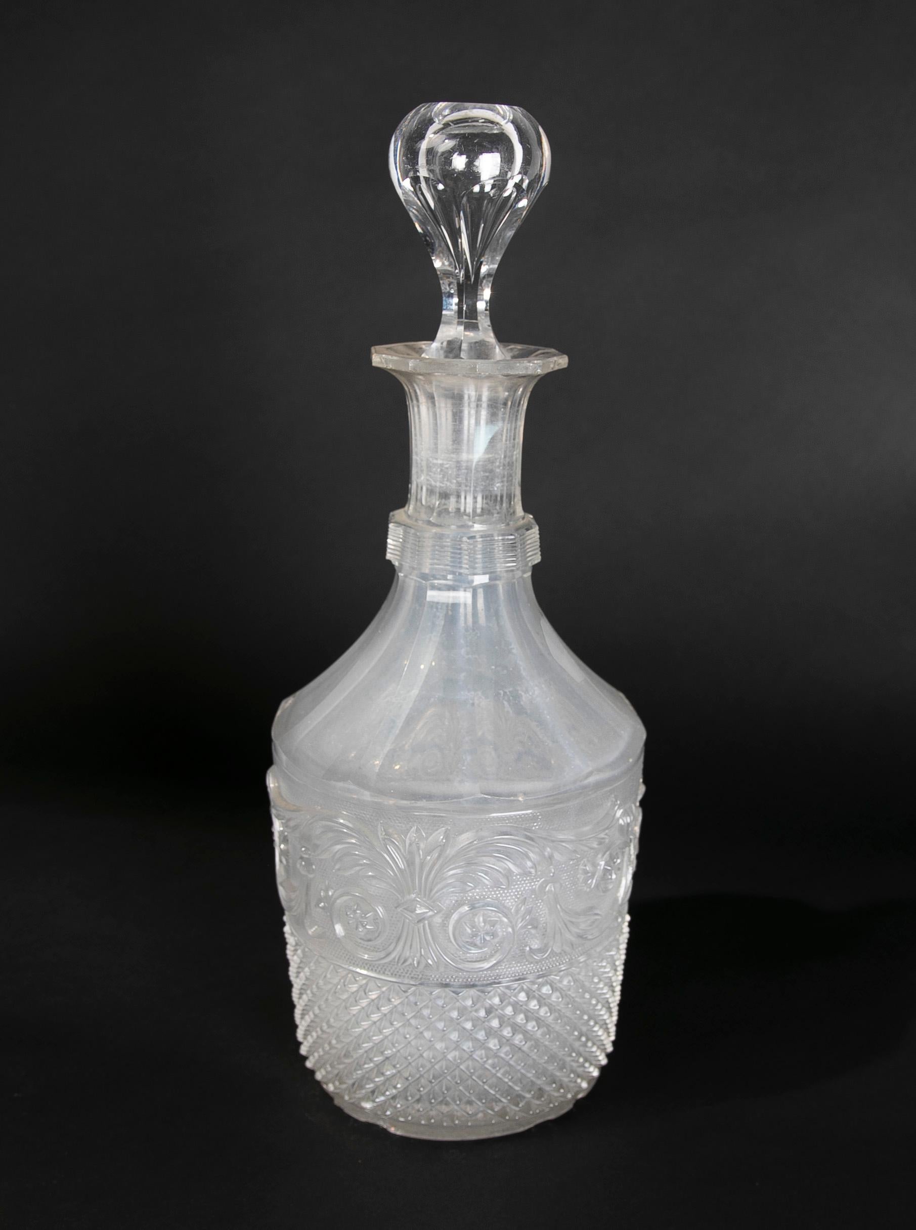 19th Century Cut Crystal Apothecary Bottle with Stopper.