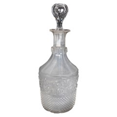 Apothekerflasche aus geschliffenem Kristall des 19. Jahrhunderts mit Stopfen