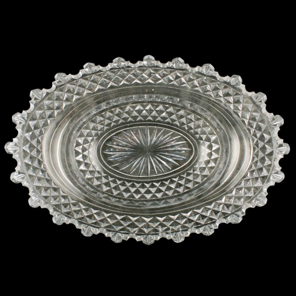 European 19th Century Cut Crystal Bowl For Sale