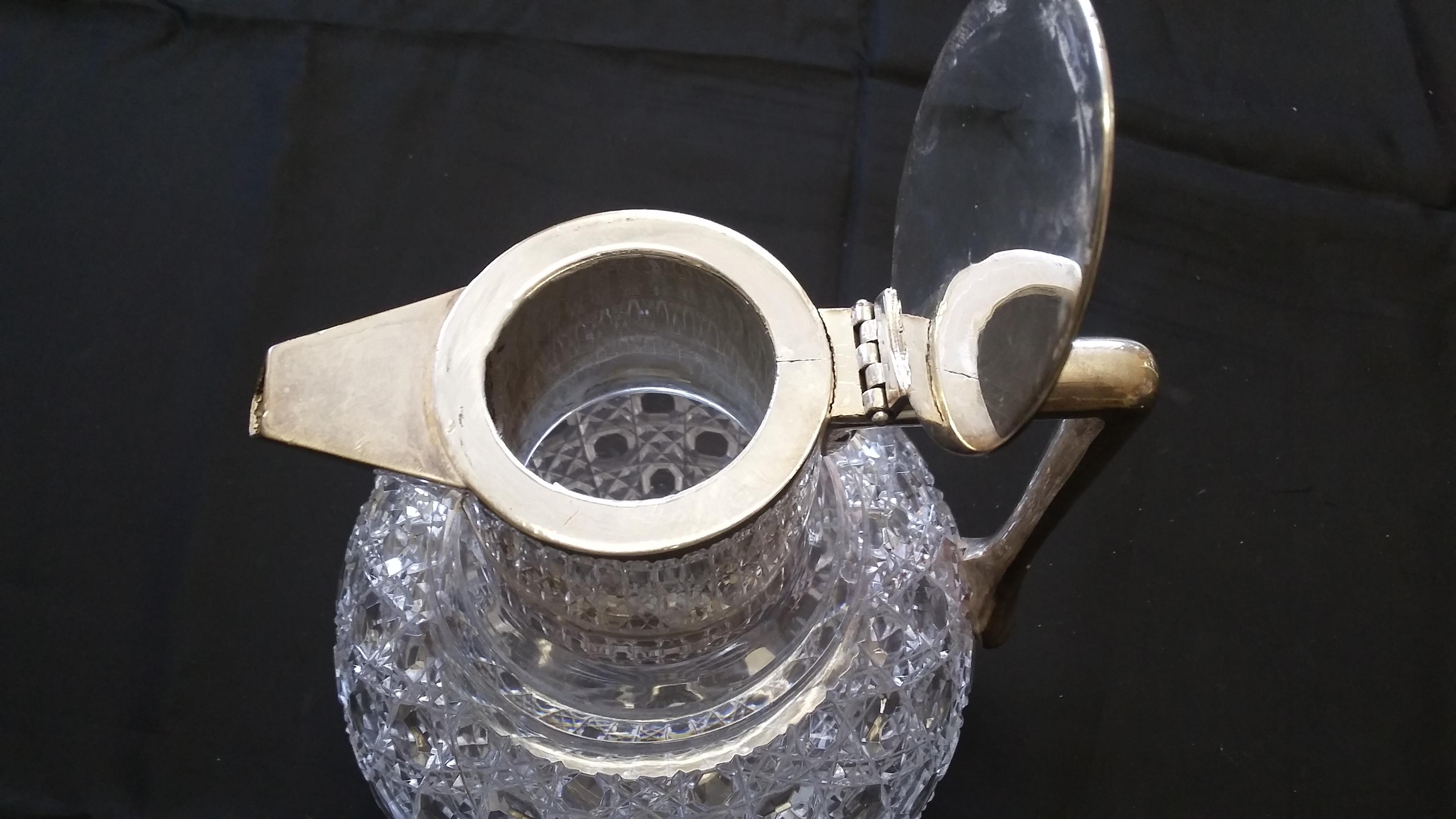 English 19th Century Cut Glass Crystal Pitcher