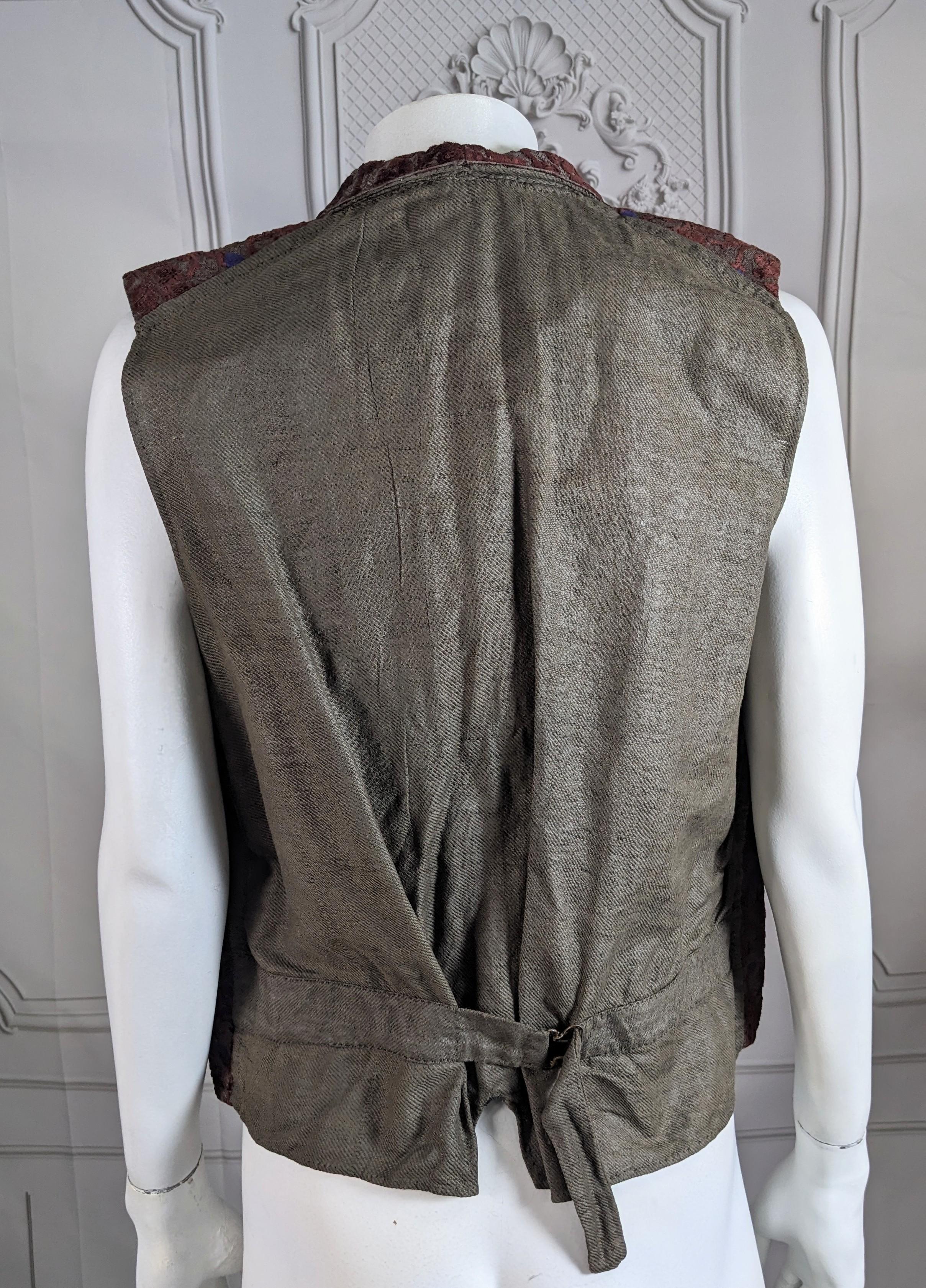 19th Century Cut Velvet Brocade Vest For Sale 3