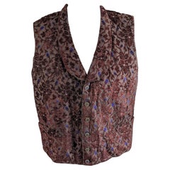 Antique 19th Century Cut Velvet Brocade Vest