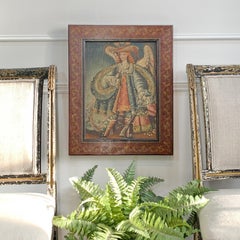 Siglo XIX Óleo sobre lienzo de la Escuela Cuzqueña Arcángel Miguel