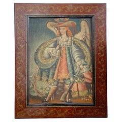 Antique 19th Century Cuzco School Oil On Canvas Archangel Michael