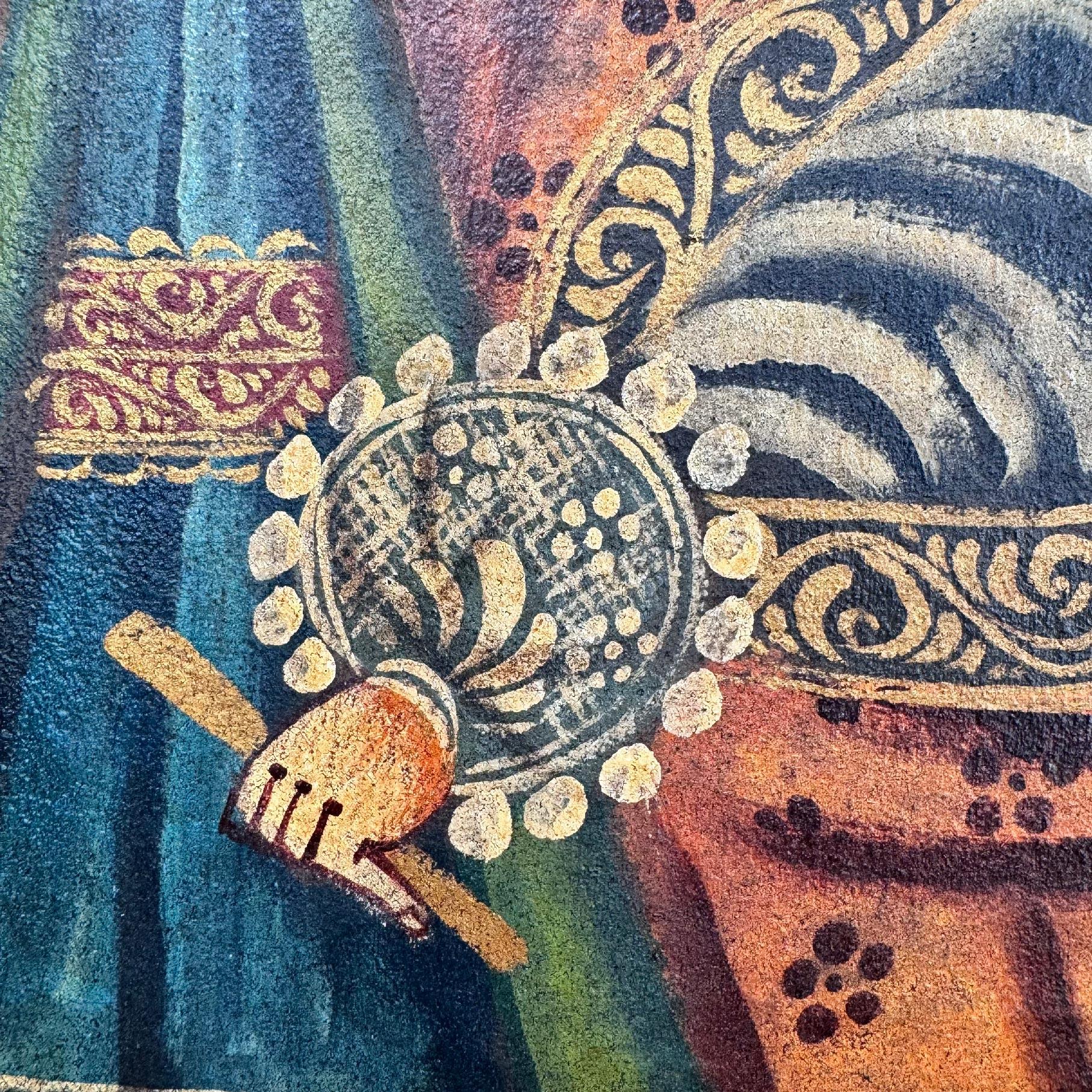 Ölgemälde auf Leinwand Archangel Raphael, Cuzco-Schule, 19. Jahrhundert (Handbemalt) im Angebot