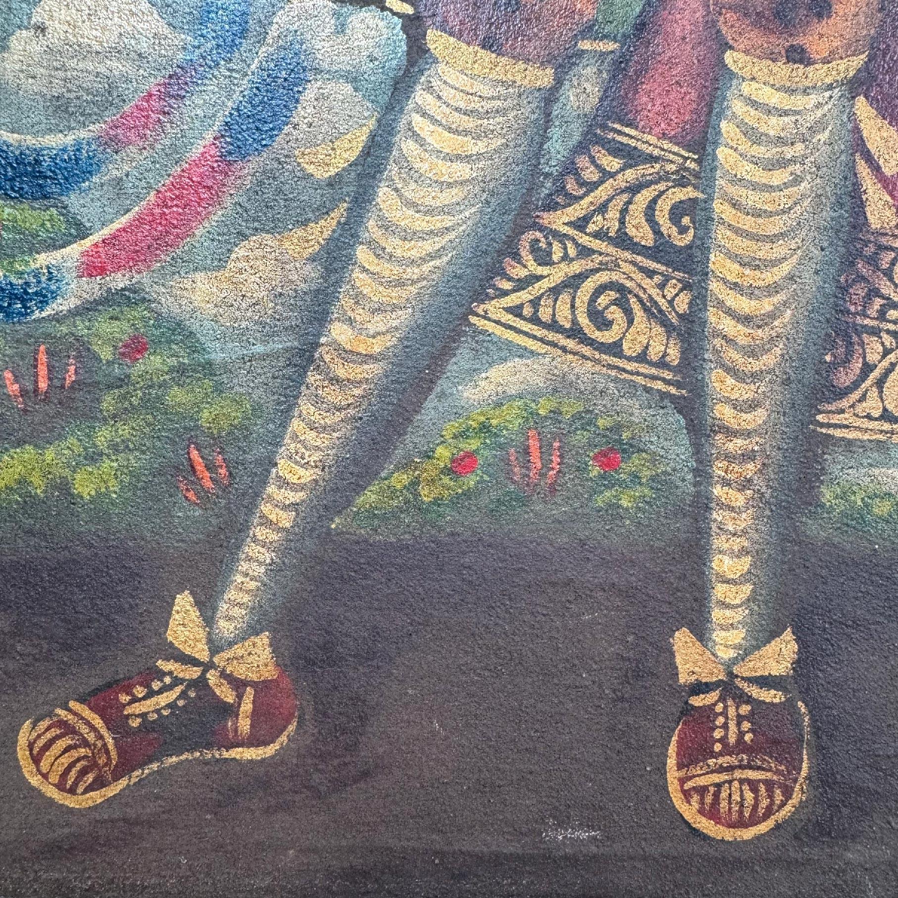 Ölgemälde auf Leinwand Archangel Raphael, Cuzco-Schule, 19. Jahrhundert (Mittleres 19. Jahrhundert) im Angebot