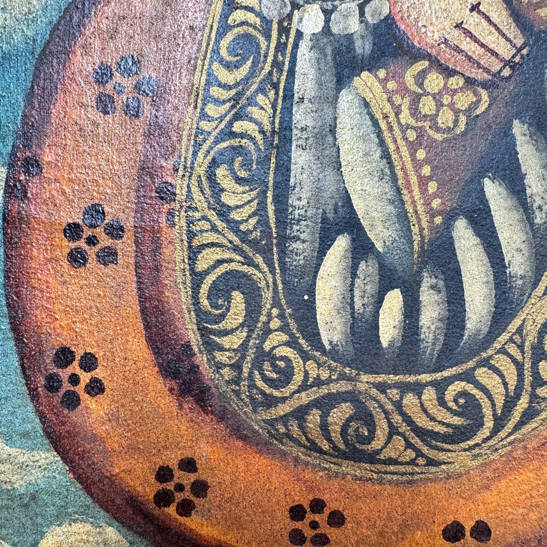 Ölgemälde auf Leinwand Archangel Raphael, Cuzco-Schule, 19. Jahrhundert im Angebot 2