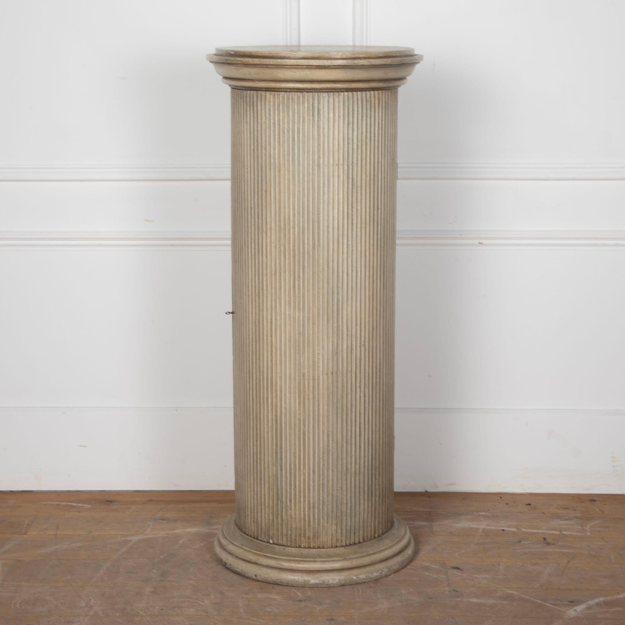 Pine 19th Century Cylindrical Column Cabinet For Sale