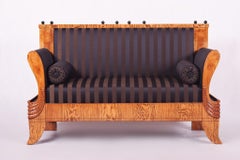 19th Century Czech Biedermeier Sofa, Brown Ash, 1830s