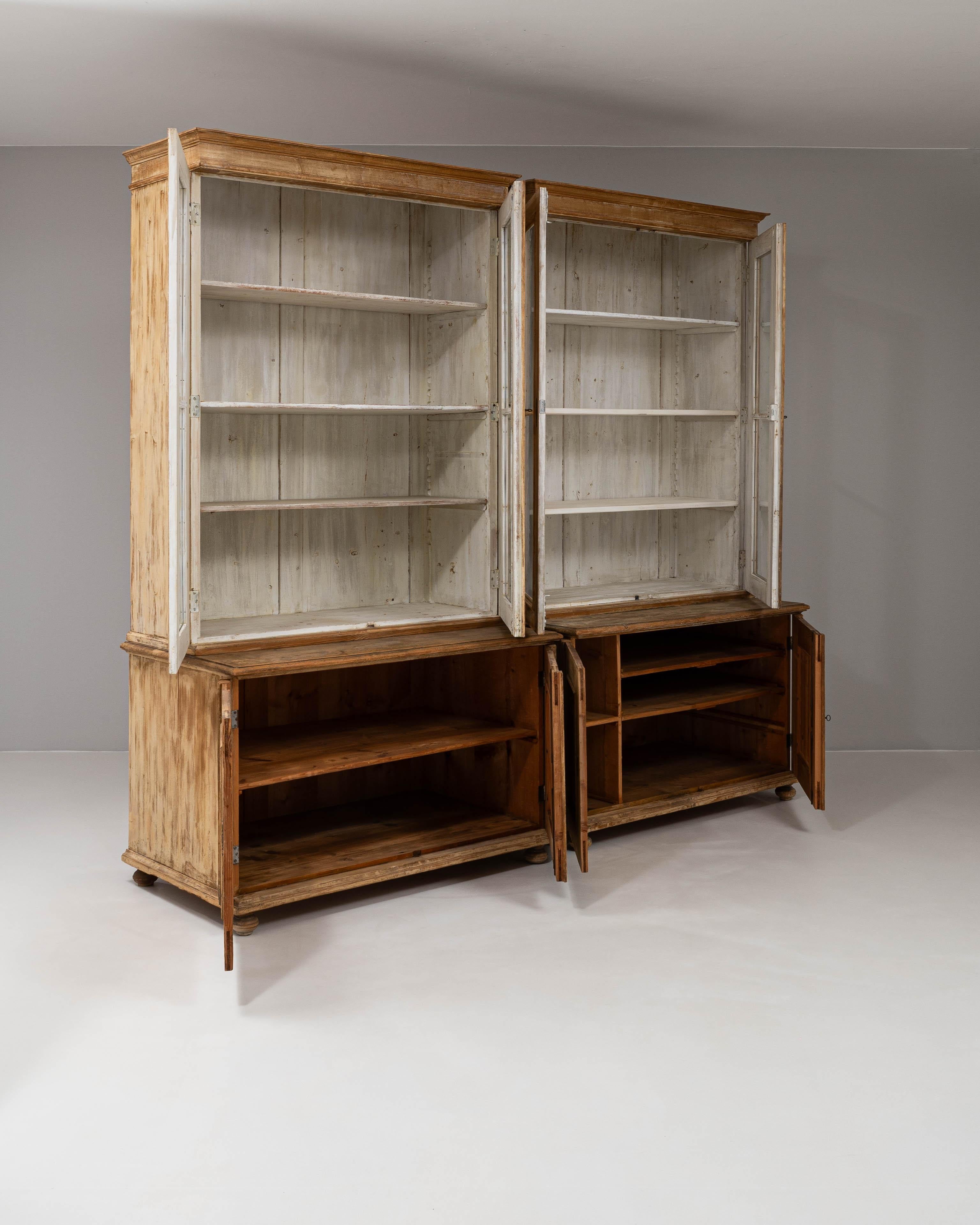 19th Century Czech Pair of Wooden Vitrines in vendita 4