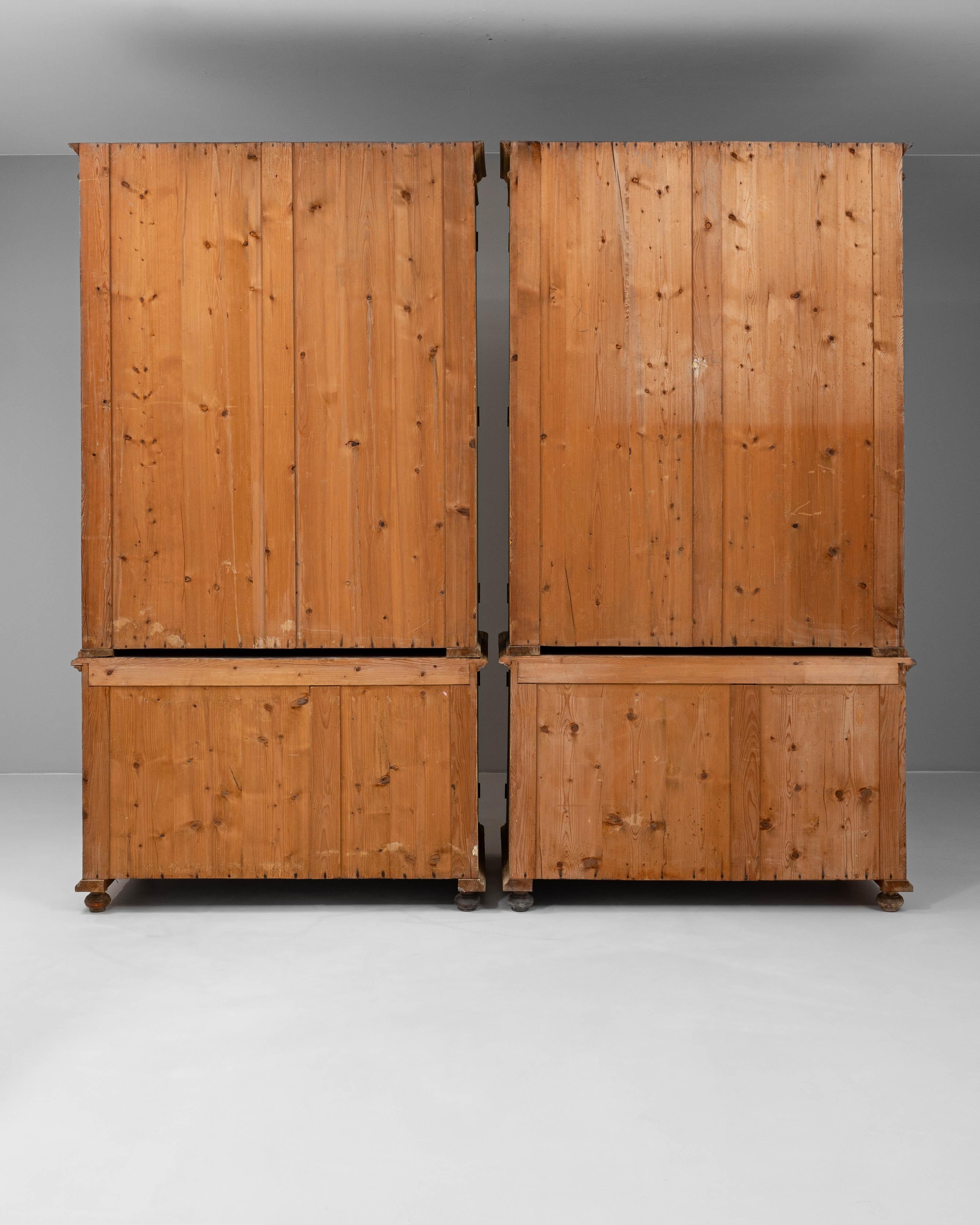 19th Century Czech Pair of Wooden Vitrines in vendita 11