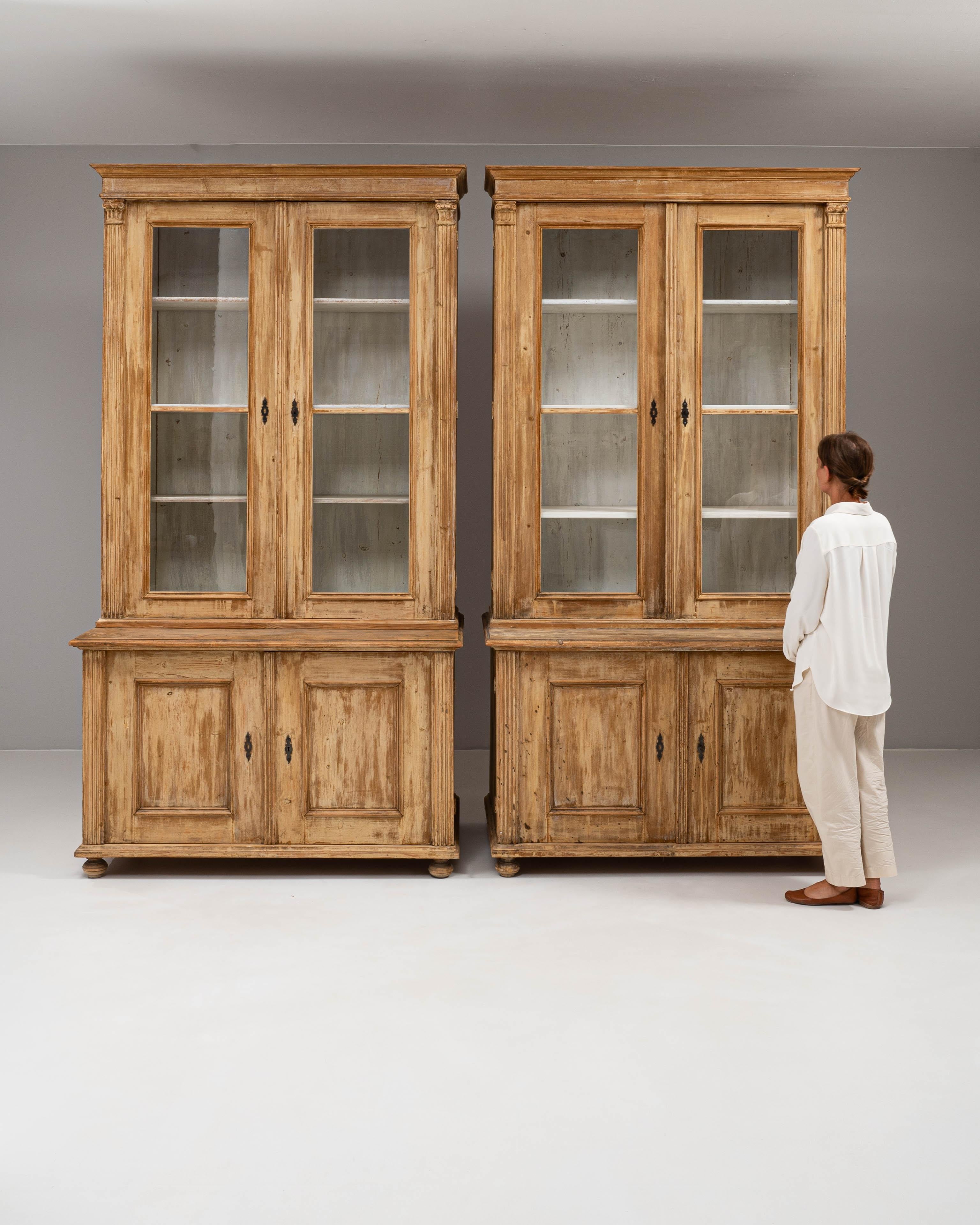 19th Century Czech Pair of Wooden Vitrines in vendita 2