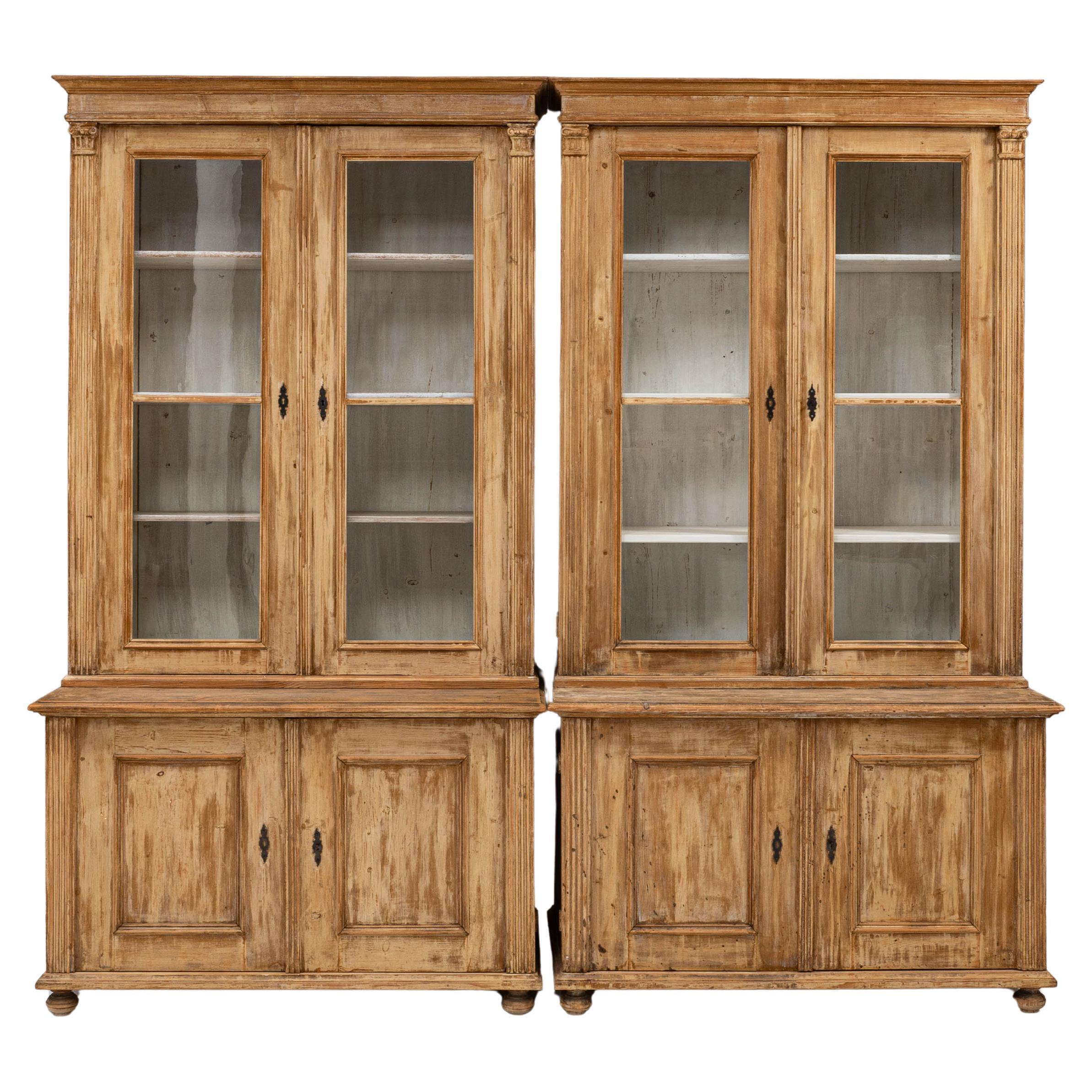 19th Century Czech Pair of Wooden Vitrines in vendita