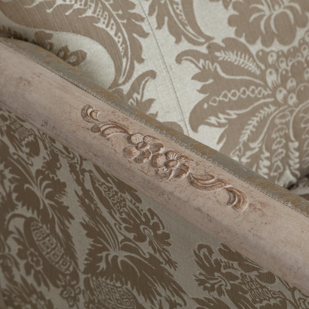 Late 19th Century 19th Century, Damask Upholstered Swedish Sofa, circa 1880 For Sale