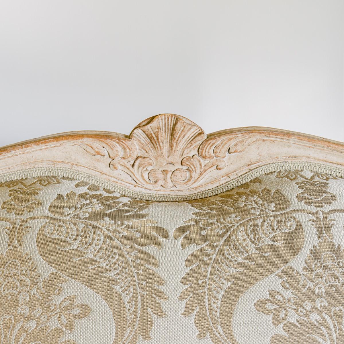 19th Century, Damask Upholstered Swedish Sofa, circa 1880 For Sale 2