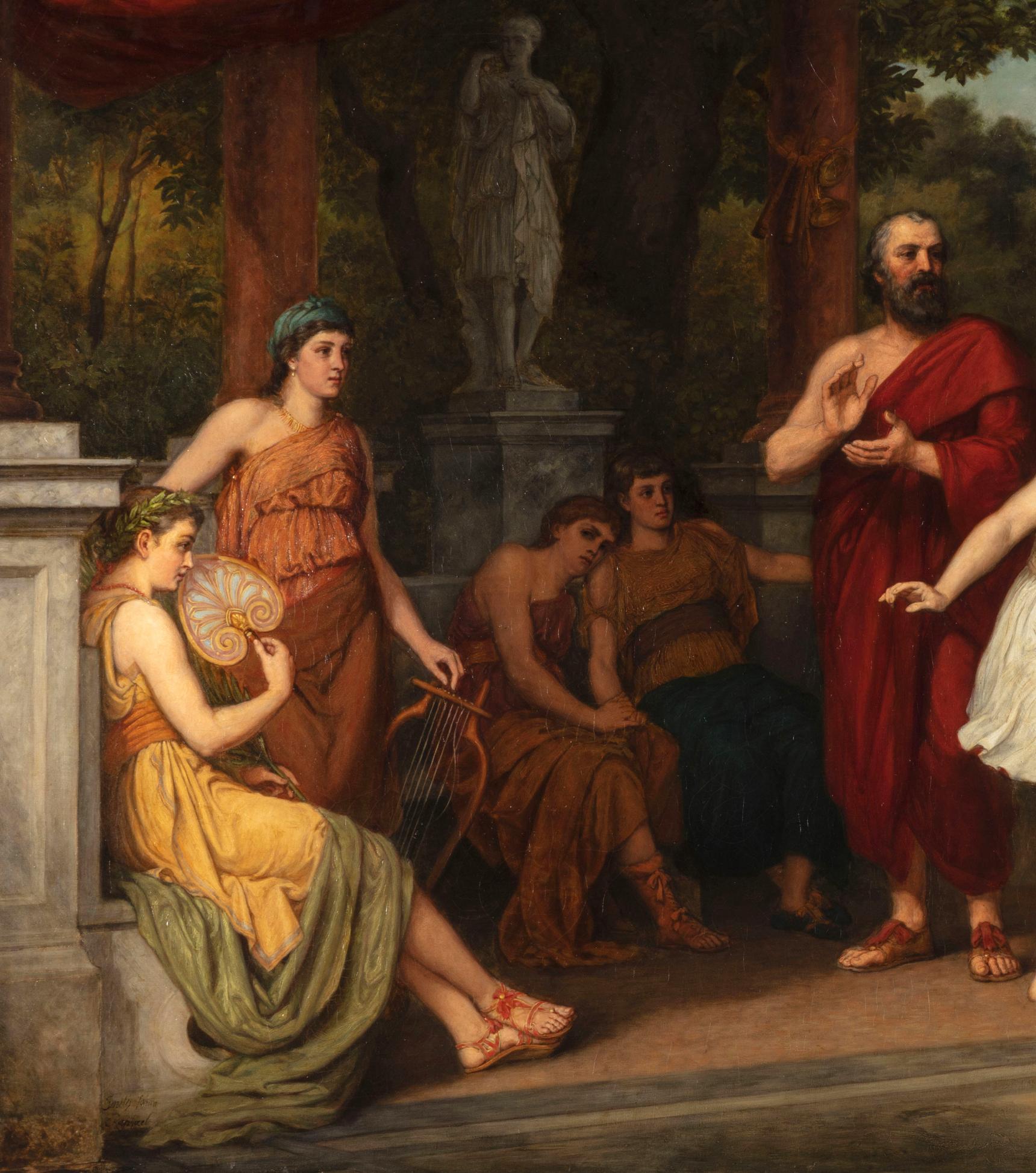 Neoclassical 19th Century, Dance Scene in Ancient Greece signed Johan Raphael Smith For Sale