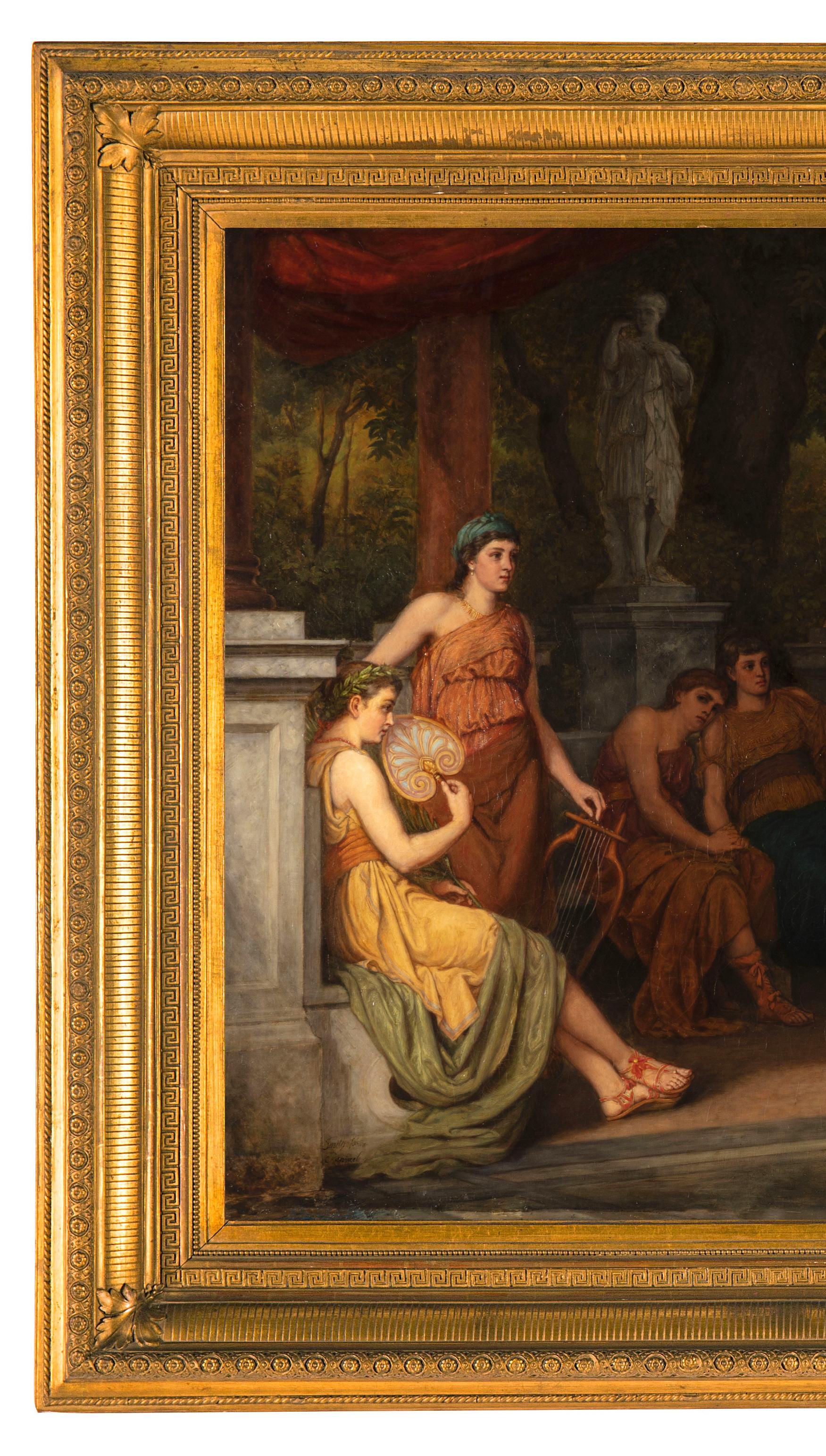 English 19th Century, Dance Scene in Ancient Greece signed Johan Raphael Smith For Sale