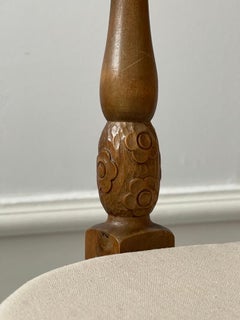 19th Century Danish Art and Craft Armchair in Nutwood and Wicker with Decoration