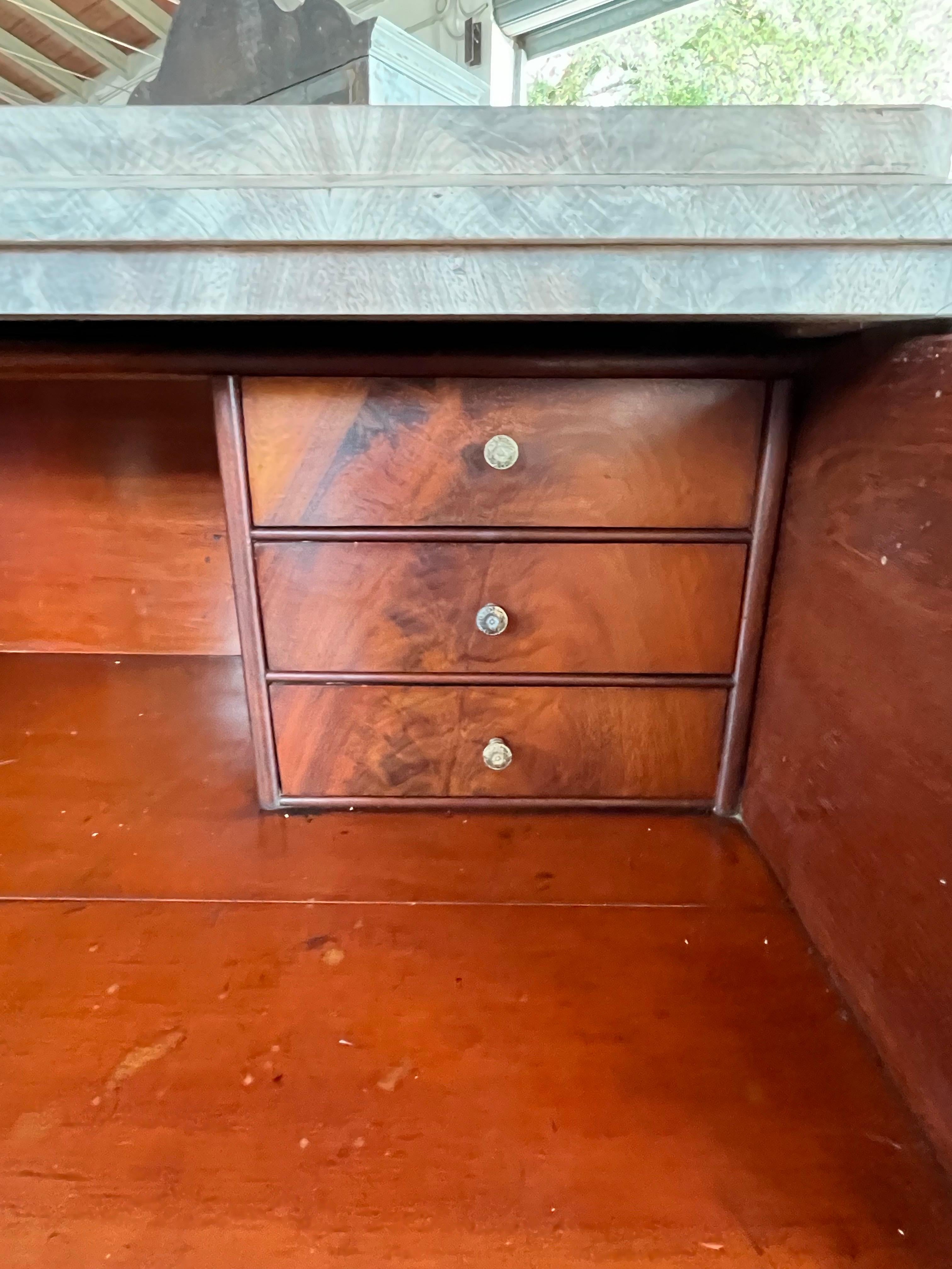 19th Century Danish Biedermeier Bleached Mahogany Secretary For Sale 11