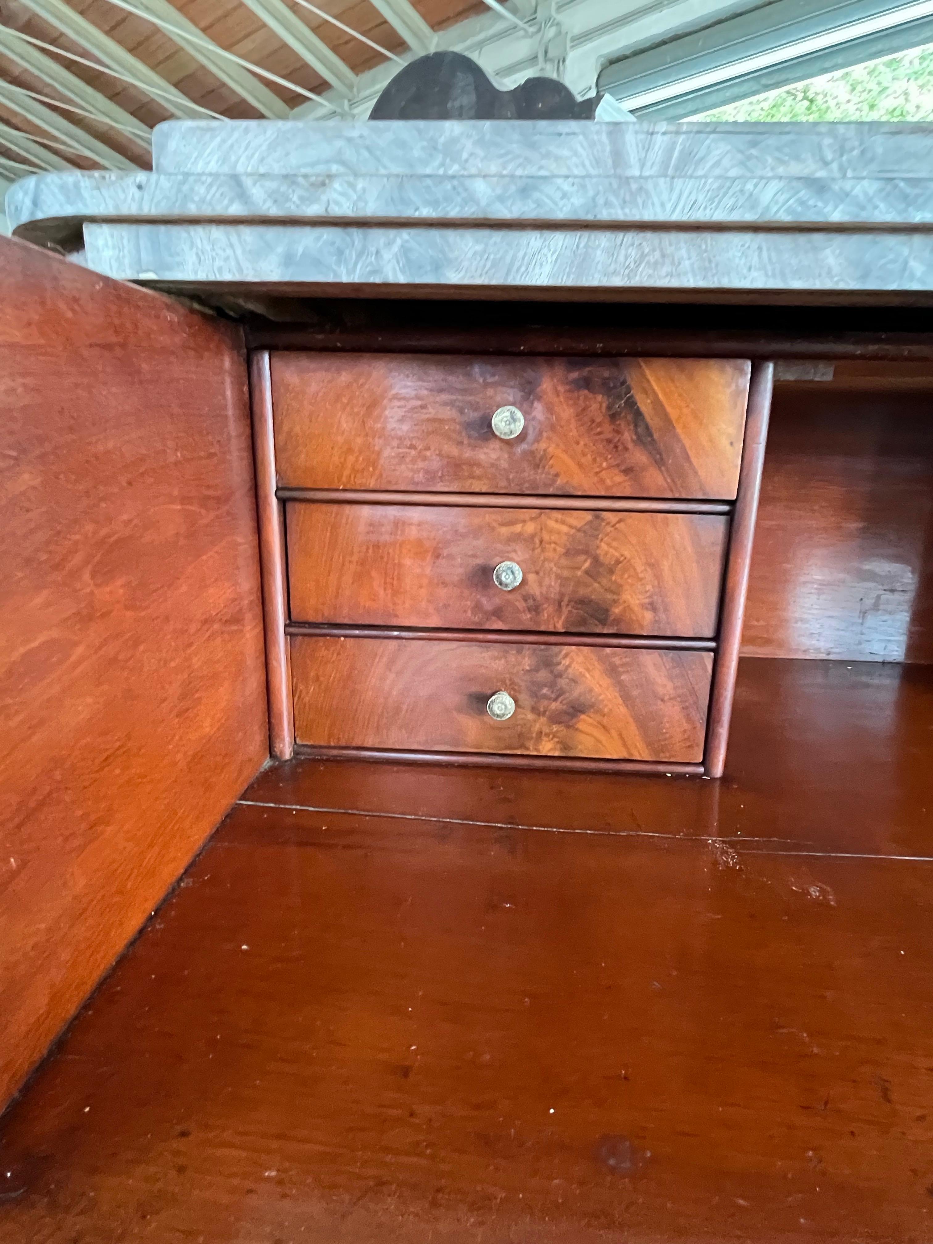 19th Century Danish Biedermeier Bleached Mahogany Secretary For Sale 12