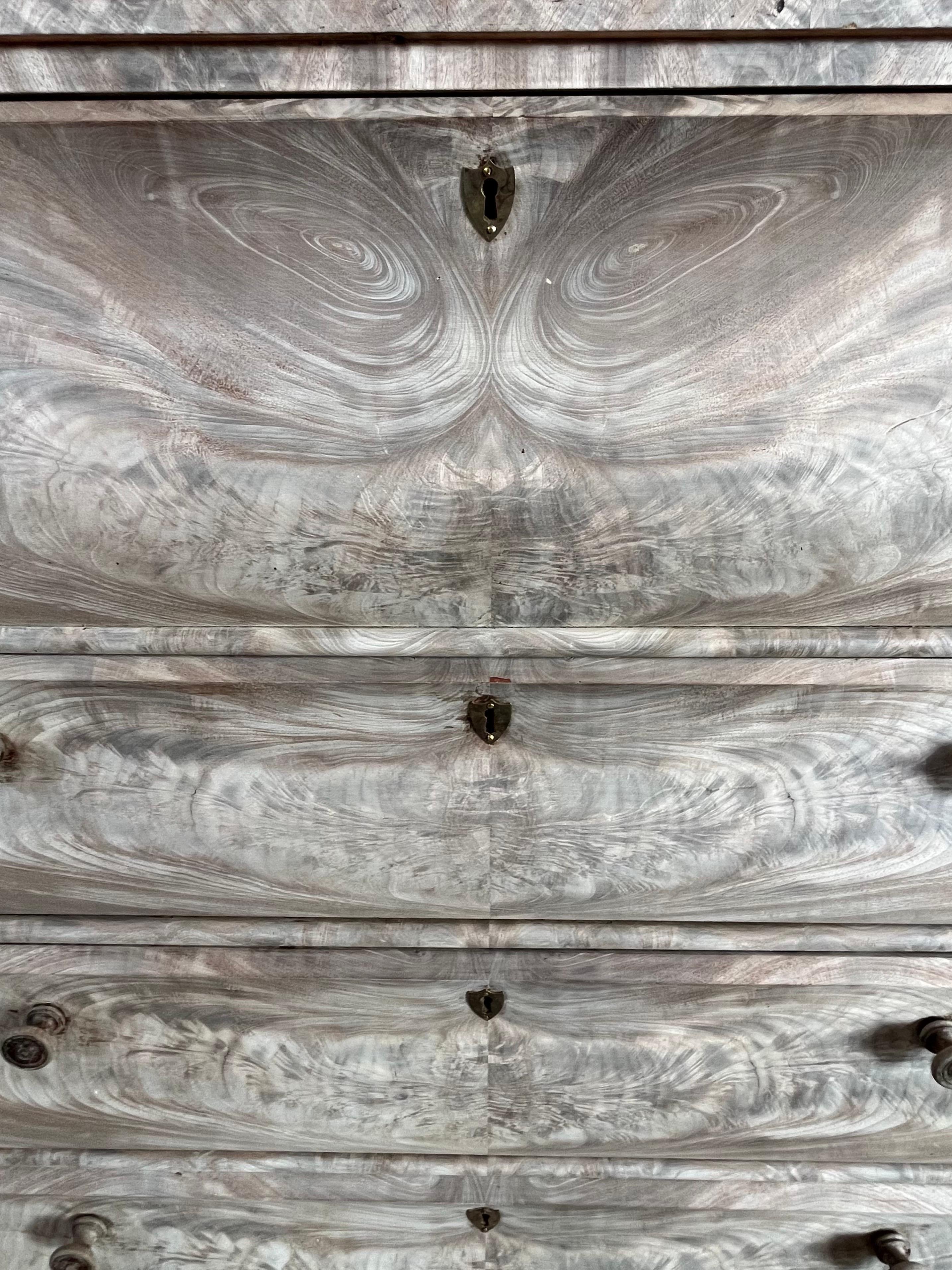 19th Century Danish Biedermeier Bleached Mahogany Secretary For Sale 14