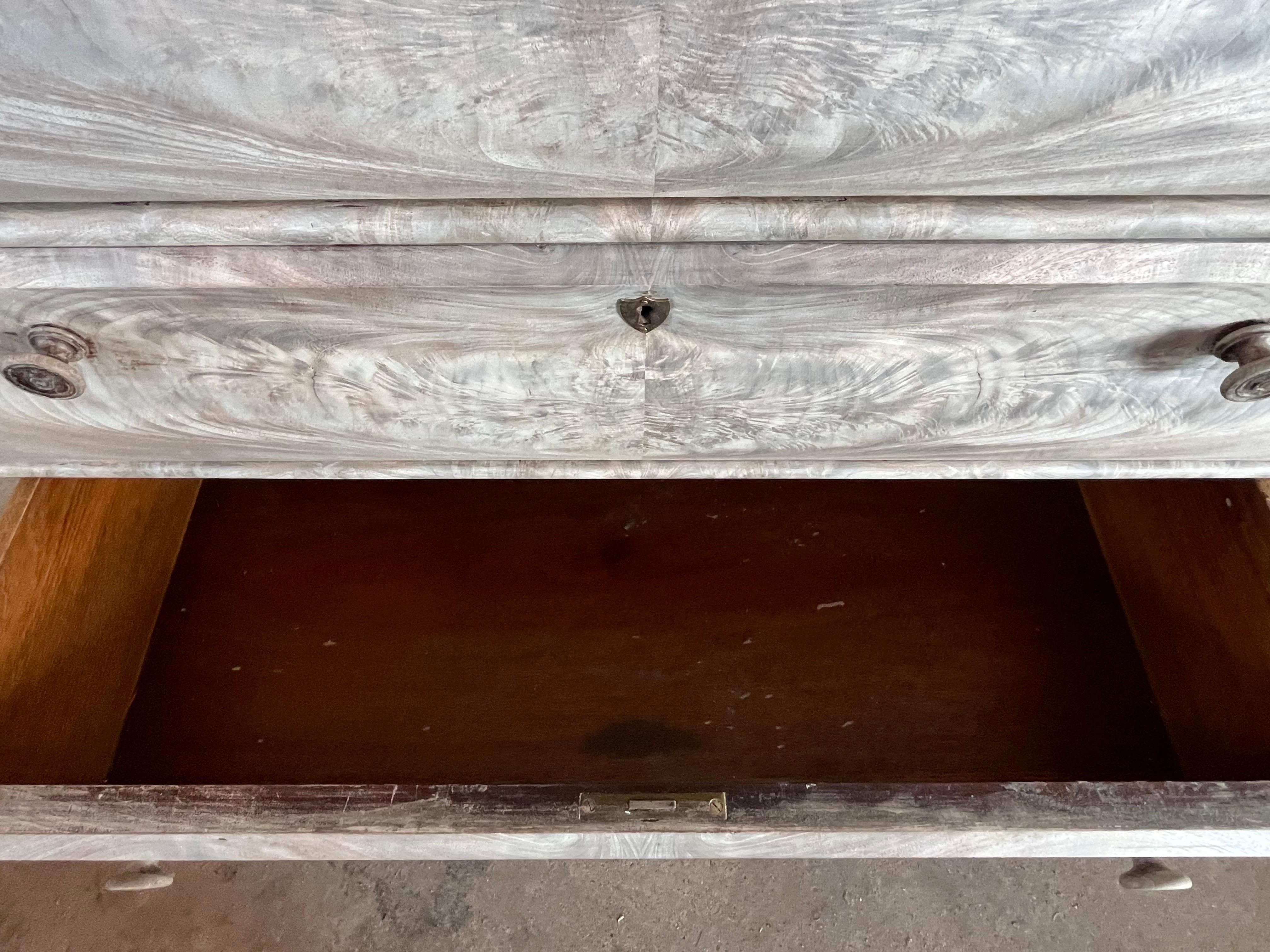 19th Century Danish Biedermeier Bleached Mahogany Secretary For Sale 17