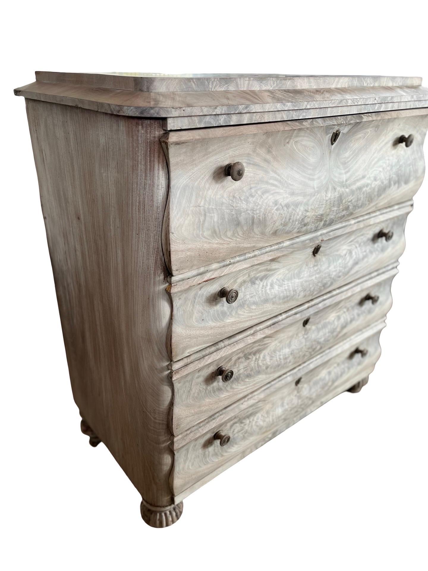 19th Century Danish Biedermeier Bleached Mahogany Secretary For Sale 6