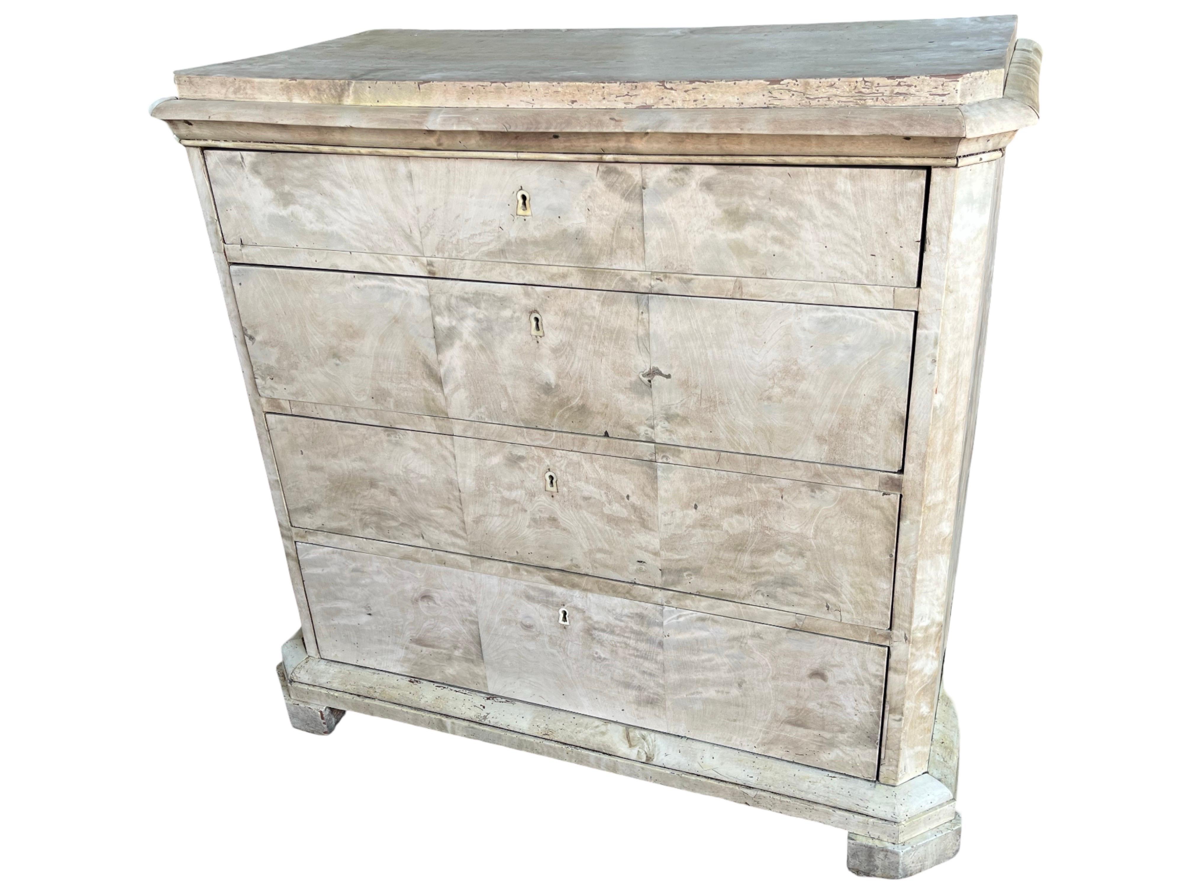 Cassettone danese Biedermeier in acero sbiancato del XIX secolo in vendita 8