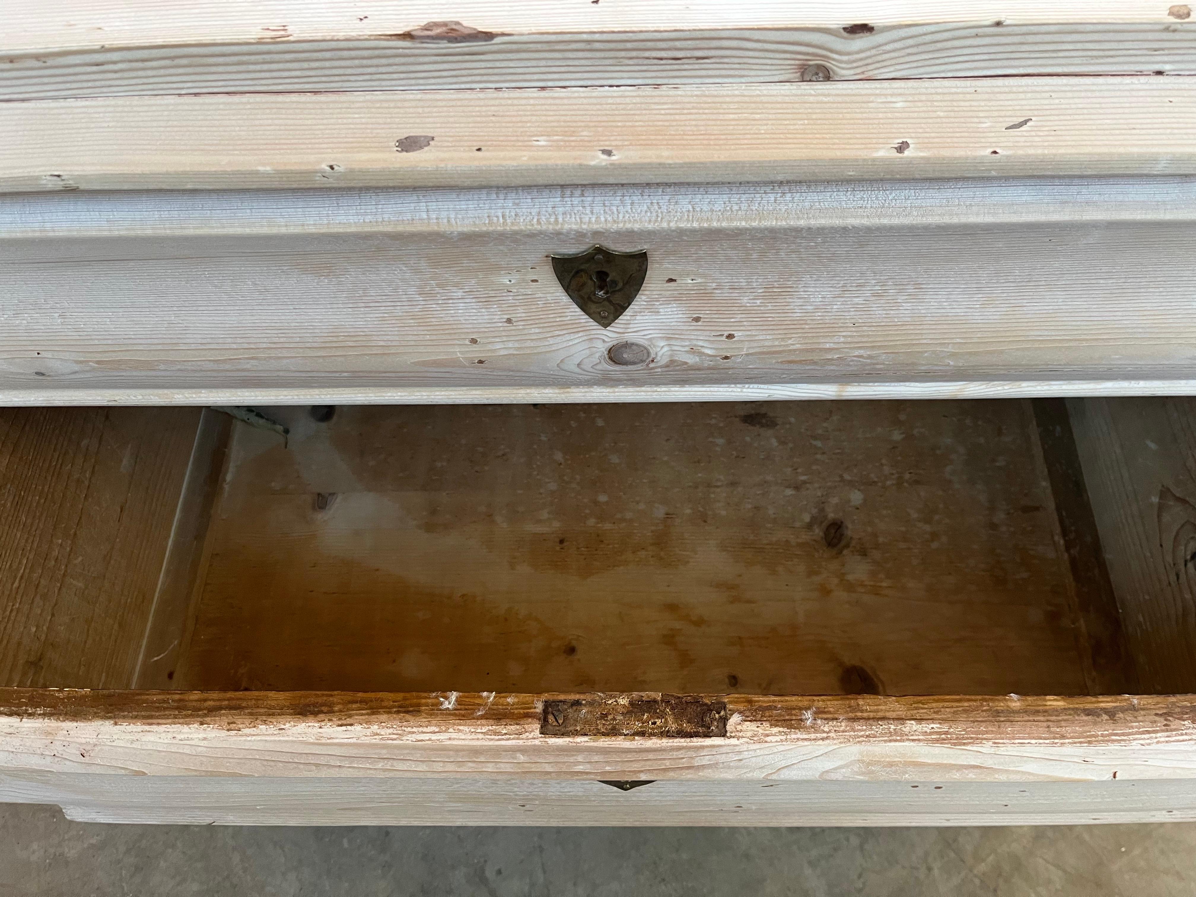 19th Century Danish Biedermeier Bleached Pine Chest of Drawers / Commode For Sale 7