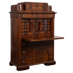 19th Century Danish Biedermeier Mahogany Secretary Bureau