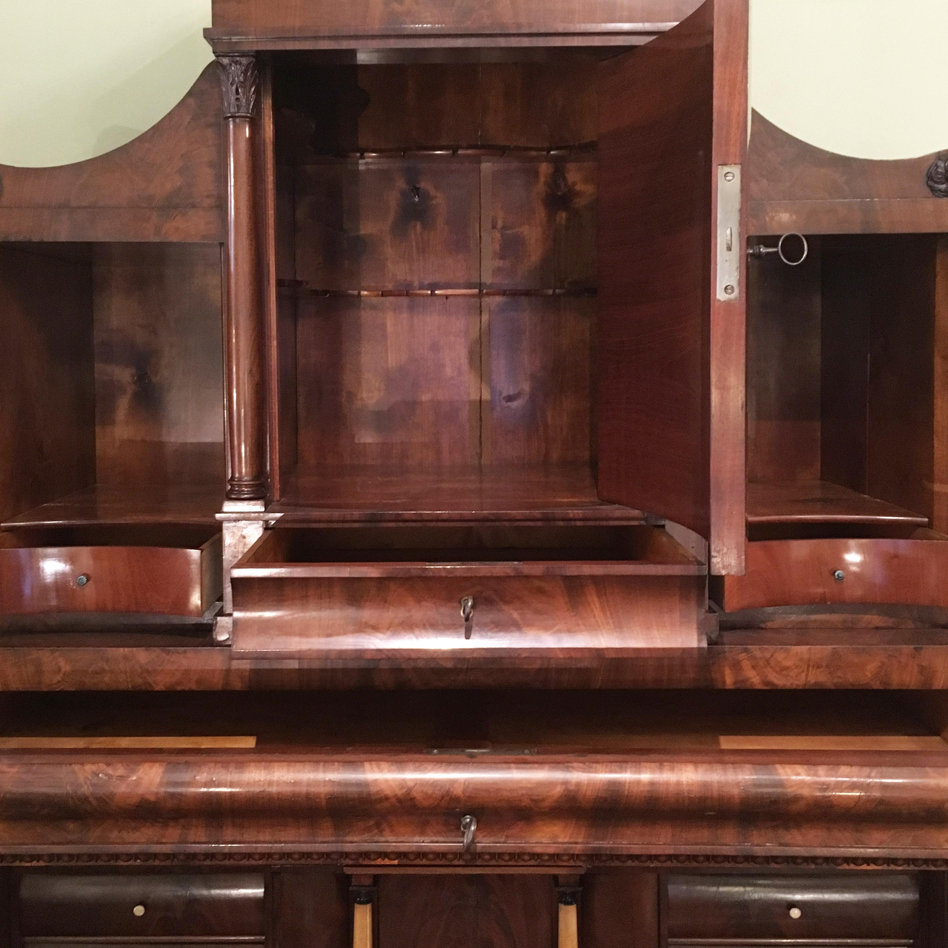 19th Century Danish Biedermeier Mahogany Secretary Desk with Fall-Front For Sale 9