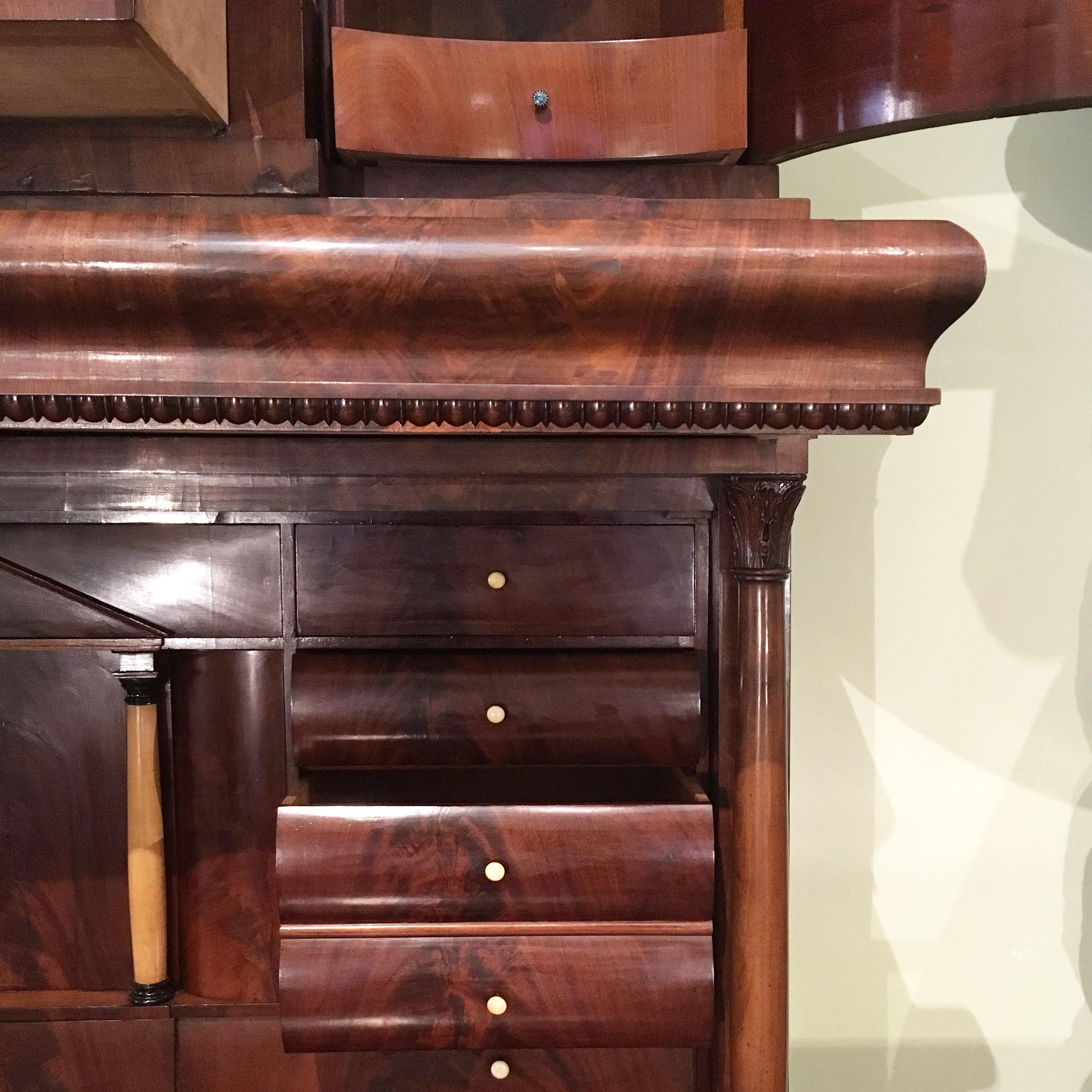 19th Century Danish Biedermeier Mahogany Secretary Desk with Fall-Front For Sale 6