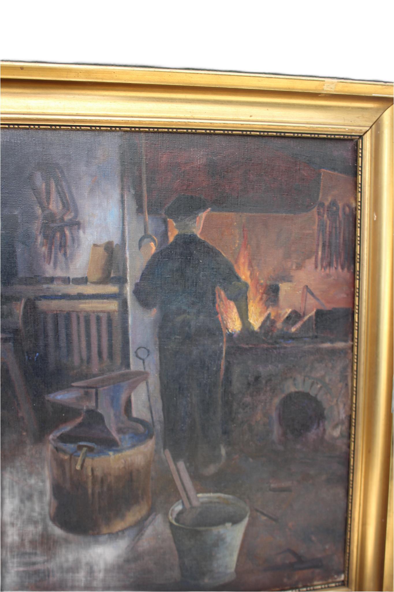 Toile Forge danoise du 19e siècle par Edvard Petersen en vente